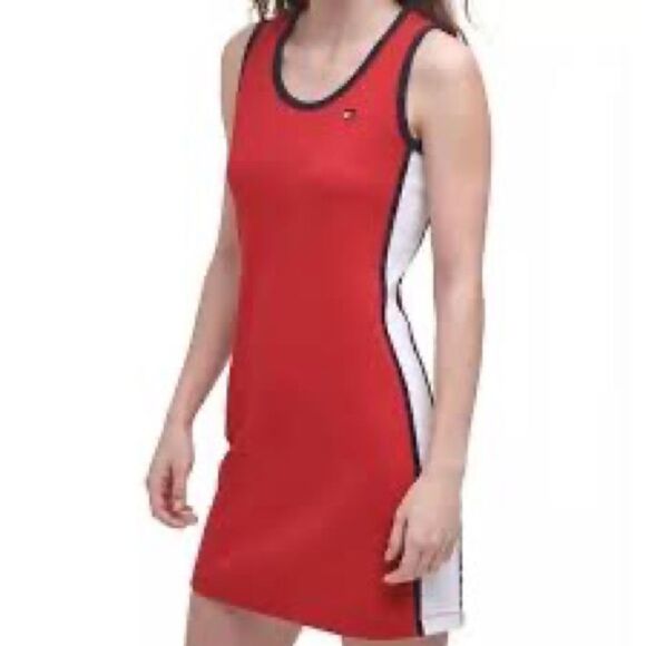 Tommy Hilfiger Americana Preppy Short Red White Blue Cotton Tank Dress Size M - Picture 7 of 10